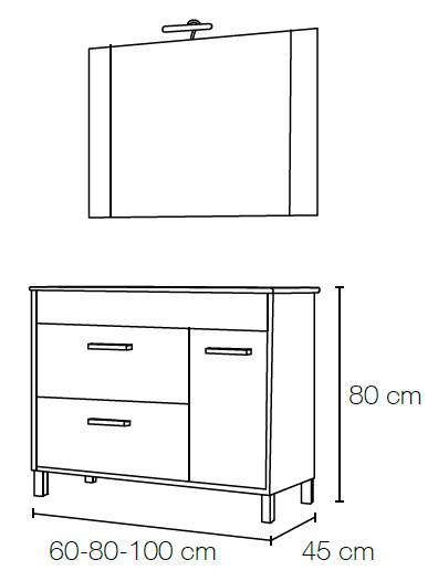 Conjunto Mueble de bao Zafiro
