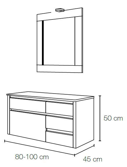 Conjunto Mueble de bao Tauro